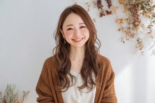 ドライフラワー背景、サロンモデルイメージの写真