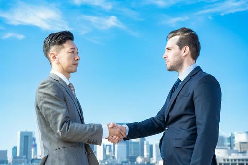 Businessman shaking hands, negócio, aperto de mão, internacional, JPG