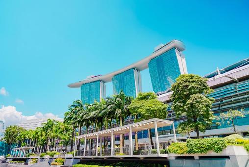 【シンガポール】マリーナベイサンズ シンガポール,金融街,ビルの写真素材