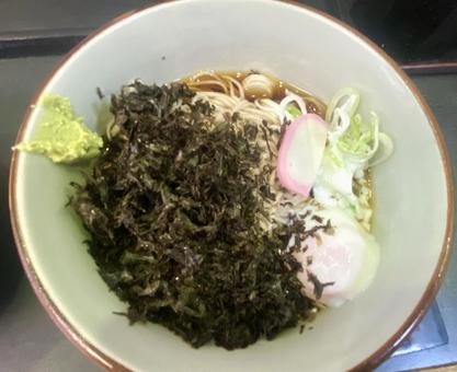 岩のりそば　冷やしそば　わさび　かまぼこ 岩のりそば,そば,冷やしそばの写真素材