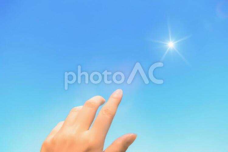 光に手を伸ばして 青空,空,自然の写真素材
