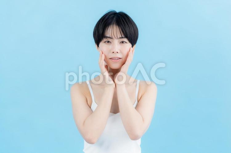 女性の美容イメージ ビューティー,美容,笑顔の写真素材