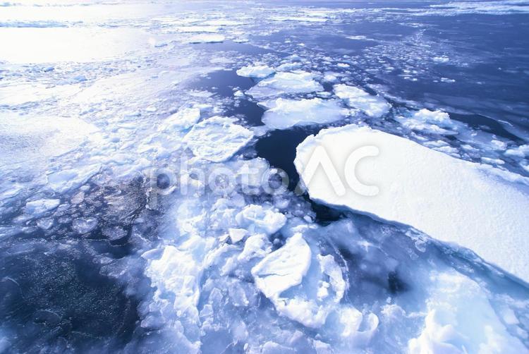 オホーツク海の美しい流氷 オホーツク海,流氷,知床の写真素材
