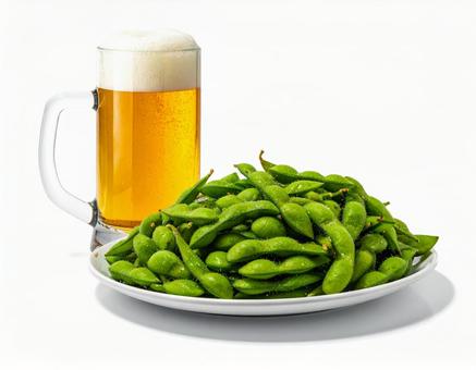 ビールと枝豆4 ビールと枝豆4の写真