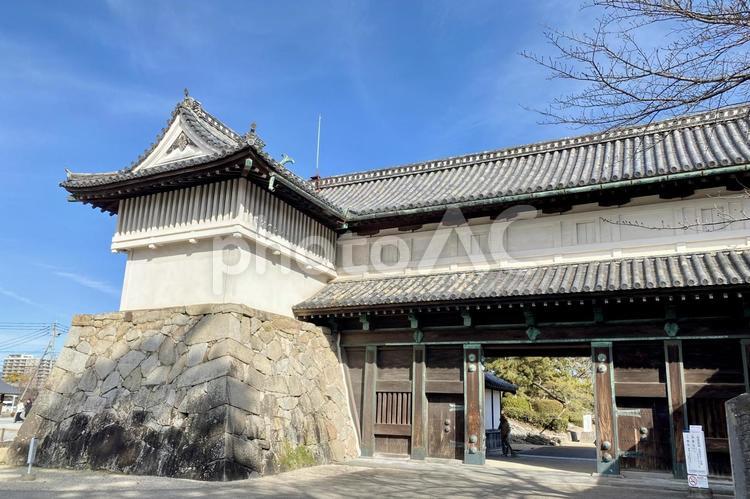 佐賀城　鯱の門　本丸正門 佐賀城,佐賀県,佐賀市の写真素材