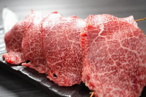 和牛 焼肉 トウガラシ トンビ 黒毛和牛 焼肉,トウガラシ,トンビの写真素材