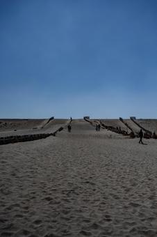 中田島砂丘 中田島砂丘,砂,人の写真素材