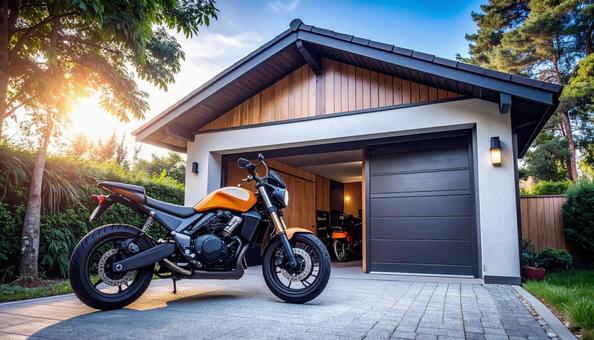 バイクのガレージ バイクのガレージの写真