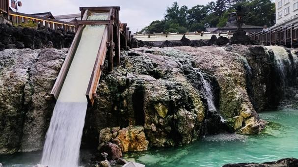 草津温泉 湯畑 草津温泉 湯畑 草津温泉,温泉,湯畑の写真素材