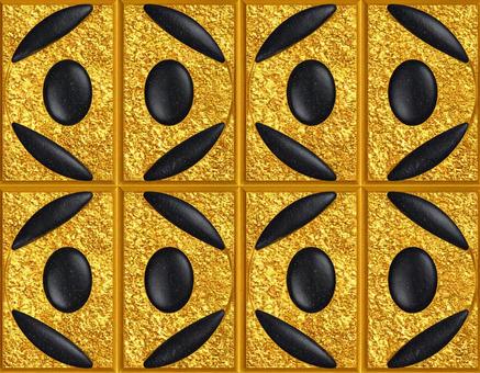 金黒の装飾タイル模様 金黒の装飾タイル模様の写真