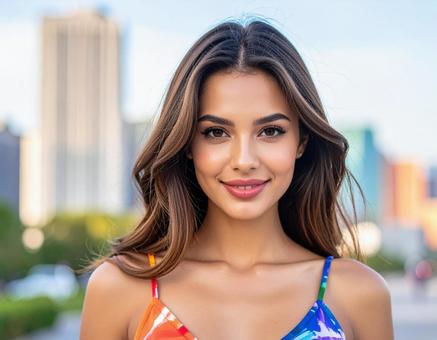 夏の女性の写真