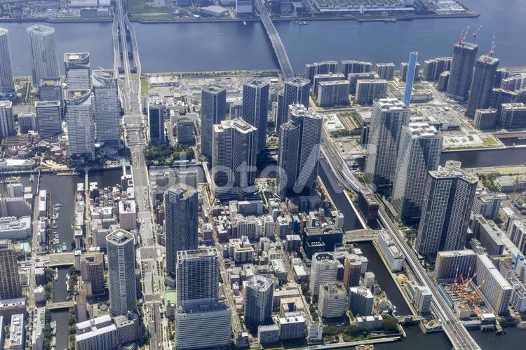 東京都中央区晴海付近を空撮 空撮,東京都,晴海の写真素材