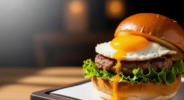黄身がとろける月見バーガー 黄身がとろける月見バーガーの写真