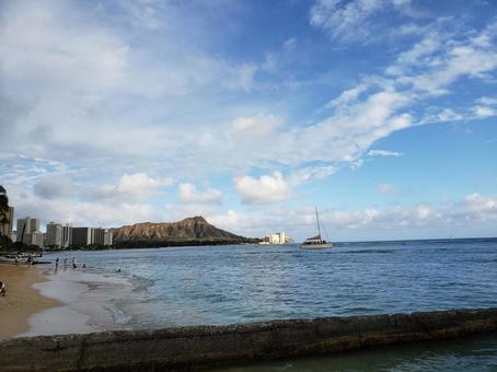 海辺 ハワイの景色 海辺 ハワイの景色 ハワイ,青空,海の写真素材