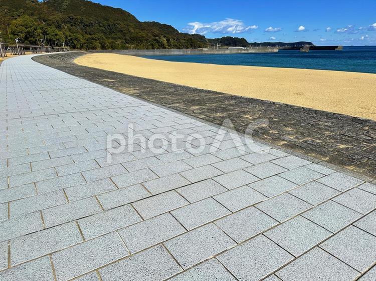 那智勝浦　冬の海岸　ビーチ　海浜公園 冬の海岸,ビーチ,砂浜の写真素材