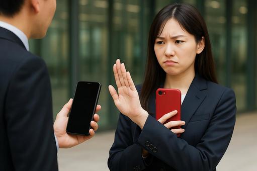 Women's expressions when they don't want to exchange LINE IDs 2, line, exchange, i do not want to do it, JPG