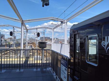 阪急今津線今津駅 阪急今津線今津駅 阪急今津線今津駅,今津駅,電車の写真素材