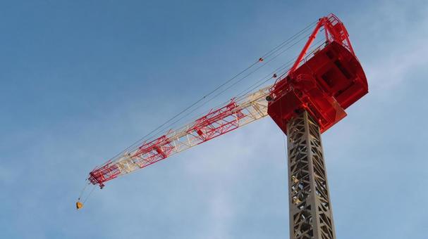 マンション工事現場 タワークレーン マンション工事現場 タワークレーン マンション工事,工事現場,タワークレーンの写真素材