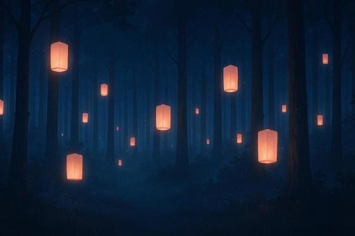 灯り舞う静寂の森 灯り舞う静寂の森の写真