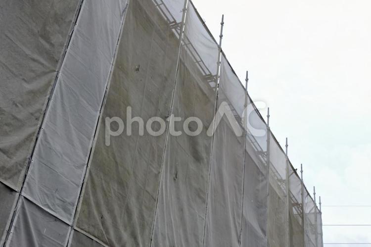 養生シートと足場 養生シート,足場,防音の写真素材