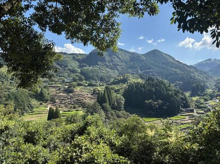 人吉市松谷の棚田 人吉市松谷の棚田 棚田,原風景,風景の写真素材