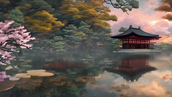 temple cherry blossoms, JPG temple cherry blossoms, 寺廟, 櫻花, 風景, JPG