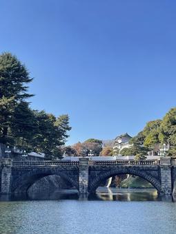 皇居正門石橋 皇居正門石橋,眼鏡橋,アーチ石橋の写真素材