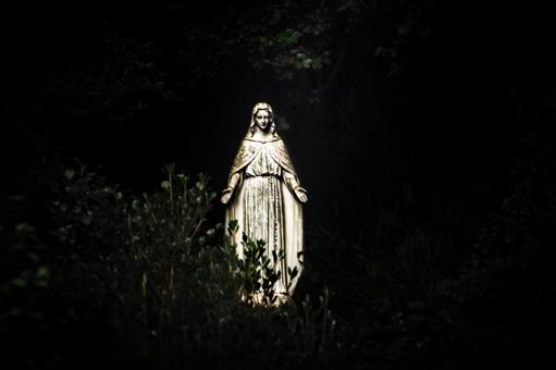 Photo, statue of mary, dozaki catholic church, dozaki, 