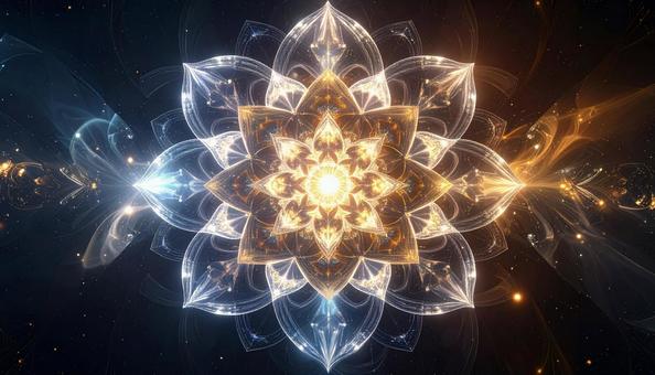 光輝く蓮華フラクタルアート 光輝く蓮華フラクタルアートの写真