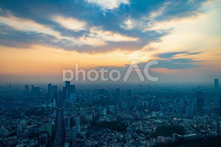 夕暮れ 日暮れ,何人もありません,暁の写真素材