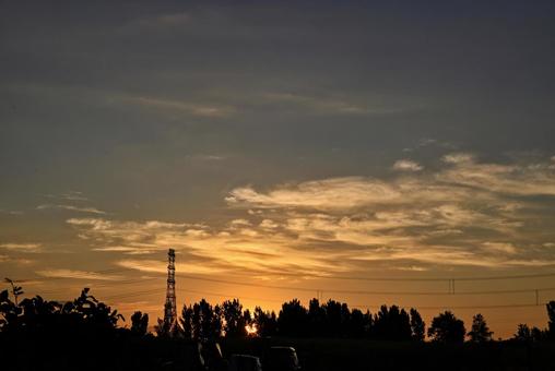 夕焼け 2025/7/11 夕焼け 2025/7/11 夕焼け,夕暮れ,夕方の写真素材