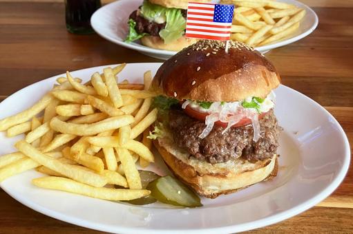 ハンバーガー ハンバーガー,肉,オニオンの写真素材