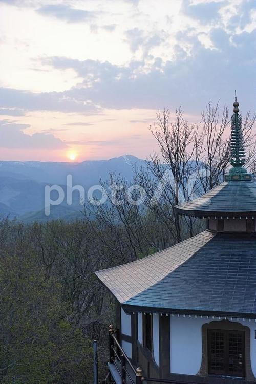 札幌　藻岩山の夕日 札幌,藻岩山,北海道の写真素材