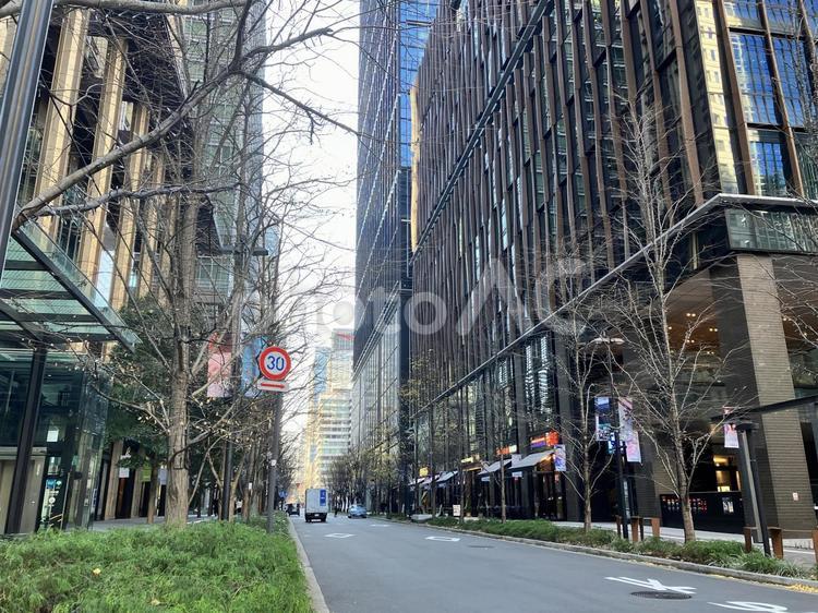 丸の内仲通りから臨む丸の内の高層ビル群 丸の内仲通り,東京,丸の内の写真素材