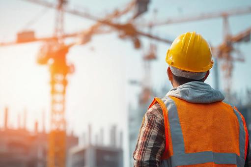 汗と努力の結晶：建設現場の作業員の写真