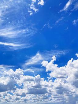 夏空 夏空 夏空,雲,白の写真素材