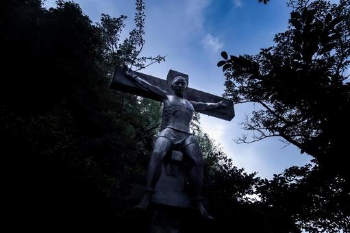 Photo, cross, dozaki catholic church, dozaki, 