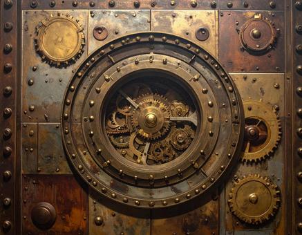 スチームパンクな金属の背景 スチームパンクな金属の背景の写真