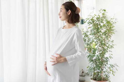接觸她的肚子的孕婦, JPG 接觸她的肚子的孕婦, 孕婦, 女子, 懷孕, JPG