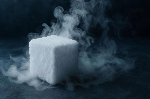 冷気漂うドライアイスの塊 冷気漂うドライアイスの塊の写真