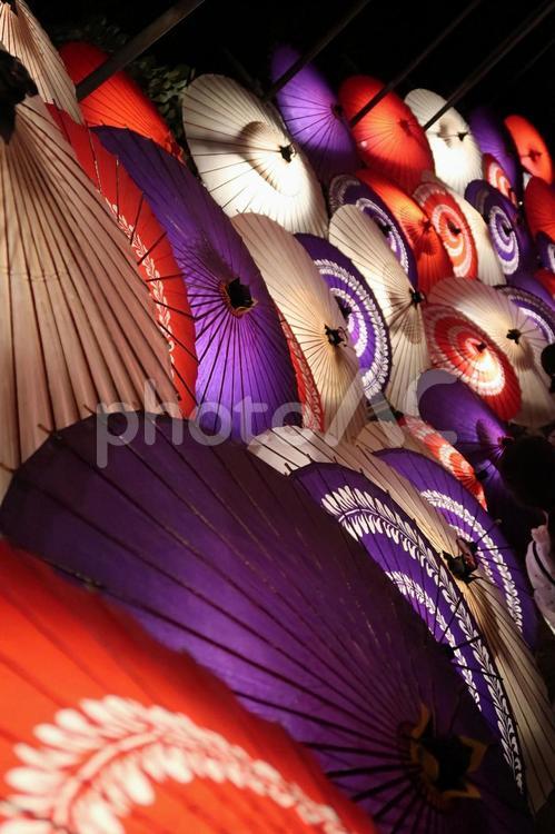 大山の大献灯　和傘灯り　和傘　大山寺 大山の大献灯,和傘灯り,大山寺の写真素材