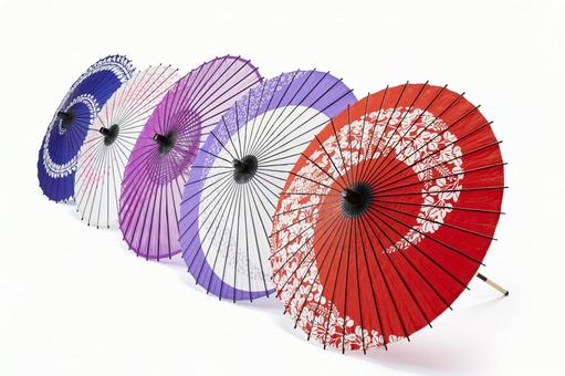 和傘 紙傘 踊り傘 白バック 和傘 紙傘 踊り傘 白バック 和傘,白バック,紙傘の写真素材