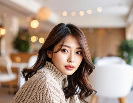 秋冬ファッション女性ポートレート 秋冬ファッション女性ポートレートの写真