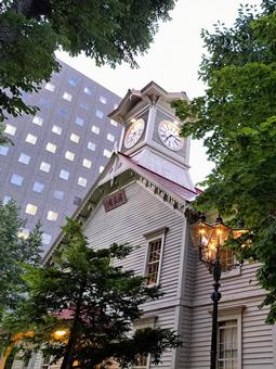 札幌時計台 夕暮れ 札幌時計台 夕暮れ 札幌,時計台,観光地の写真素材