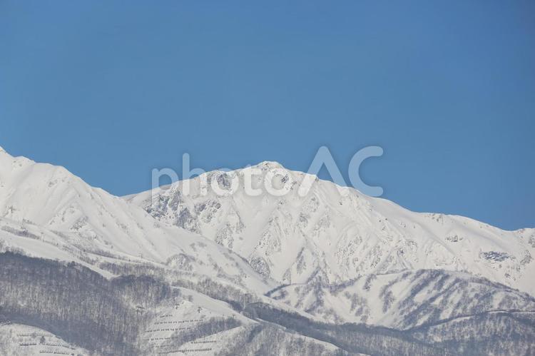白銀の世界 白馬村,冬景色,北アルプスの写真素材