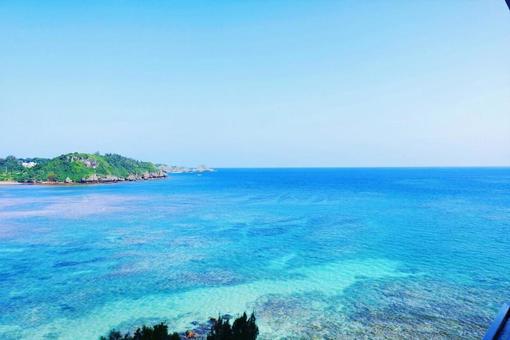沖縄の海 水域,旅,夏の写真素材