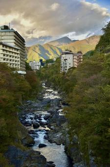 鬼怒川温泉② 鬼怒川,鬼怒川温泉,紅葉の写真素材