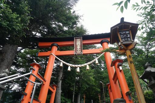 富士浅間神社 富士浅間神社,山梨県,鳥居の写真素材