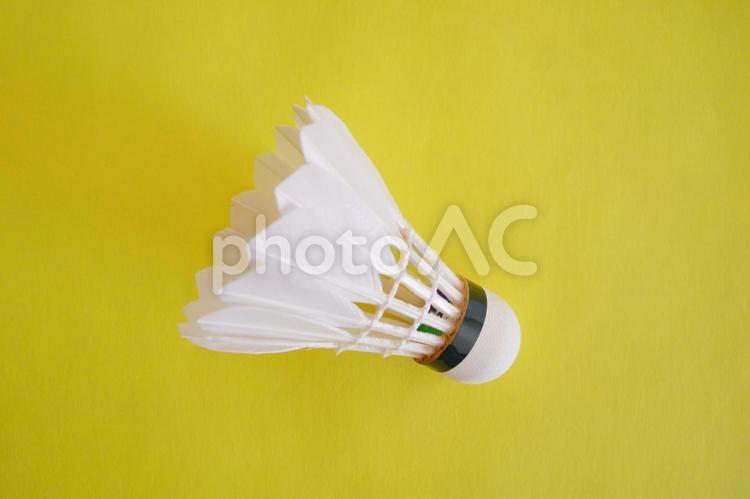 シャトル（中央・斜め黄色） バドミントン,バドミントンクラブ,シャトルの写真素材