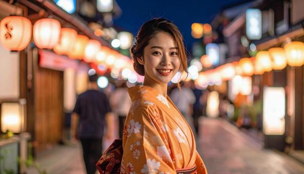 浴衣姿の女性C1 浴衣姿の女性C1の写真